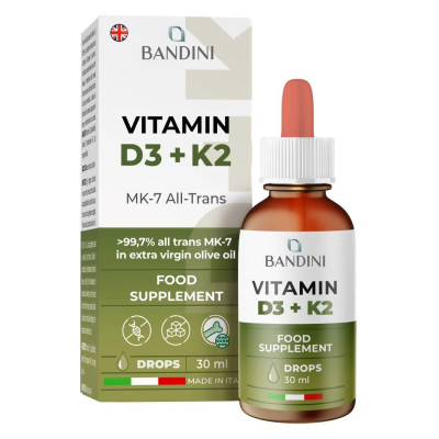 Витамин Д3 1000IU + К2 100mcg на капка - 30 ml | Bandini Pharma - Италия