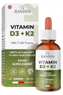 Витамин Д3 1000IU + К2 100mcg на капка - 30 ml | Bandini Pharma - Италия