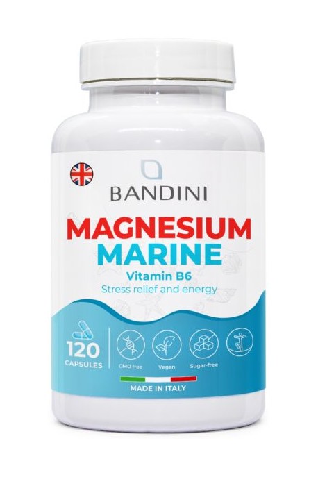 Морски магнезий 200mg с витамин B6 - 120 капсули | Bandini Pharma - Италия
