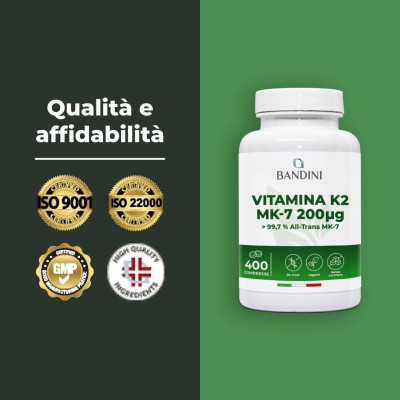 Витамин К2 (МК-7) 200mcg - 400 таблетки Bandini Pharma