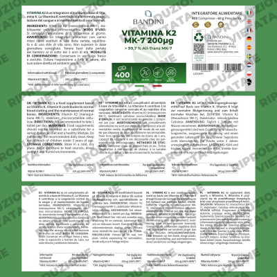Витамин К2 (МК-7) 200mcg - 400 таблетки Bandini Pharma