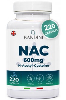 N-ацетил L-цистеин (NAC) 600mg - 220 капсули | Bandini Pharma - Италия