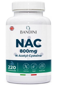 N-ацетил L-цистеин (NAC) 800mg - 220 капсули | Bandini Pharma - Италия