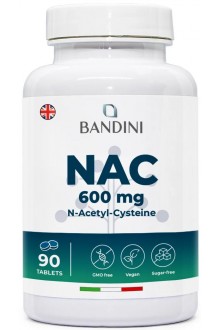 N-ацетил L-цистеин (NAC) 600mg - 90 таблетки | Bandini Pharma - Италия