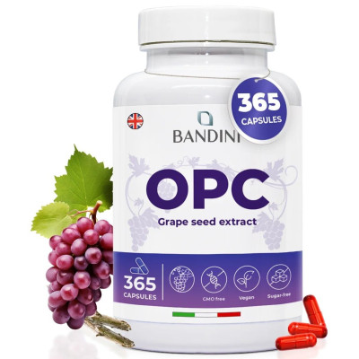 OPC екстракт от гроздови семки с Витамин C - 365 капсули | Bandini Pharma - Италия