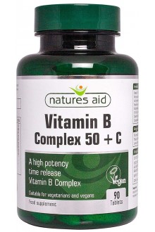 Bитамин B комплекс 50 + витамин C - 90 таблетки (с удължено освобождаване)