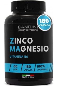 ZMA - Цинк, Магнезий и витамин Б6 - 180 капсули | Bandini Pharma - Италия