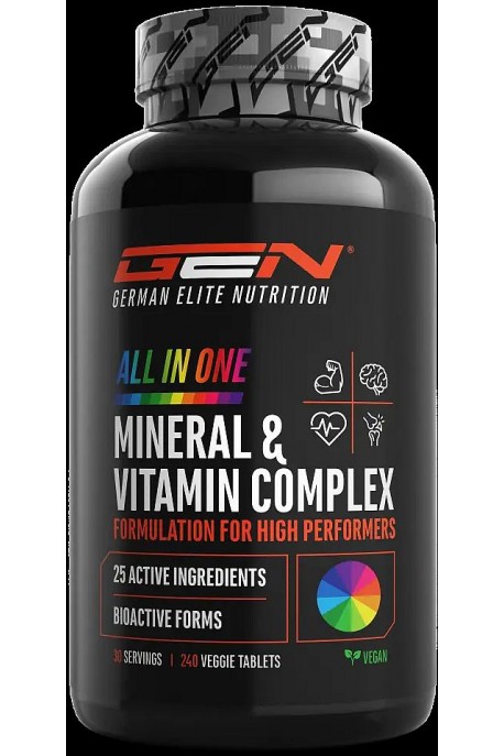 Комплекс от 25 витамини и минерали - 240 таблетки | German Elite Nutrition - Германия