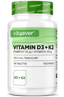 Витамин Д3 5000 IU + Витамин К2 100mcg - 180 микротаблетки | Vit4ever - Германия