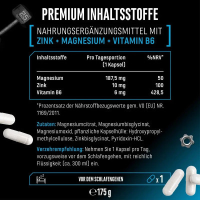 ZMA Max (цинк, магнезий, витамин B6) - 180 капсули | Vit4ever - Германия