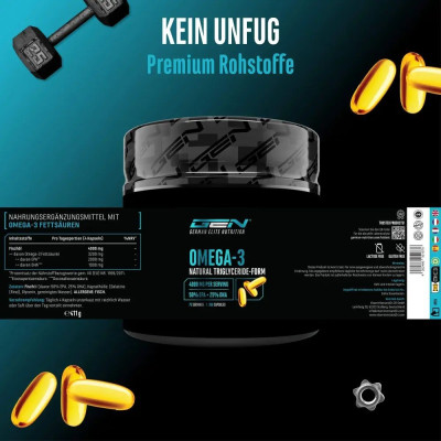 Омега-3 (EPA - 500mg, DHA - 250mg) - 300 капсули | German Elite Nutrition - Германия