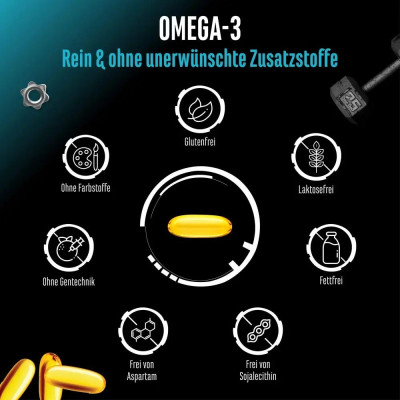 Омега-3 (EPA - 500mg, DHA - 250mg) - 300 капсули | German Elite Nutrition - Германия