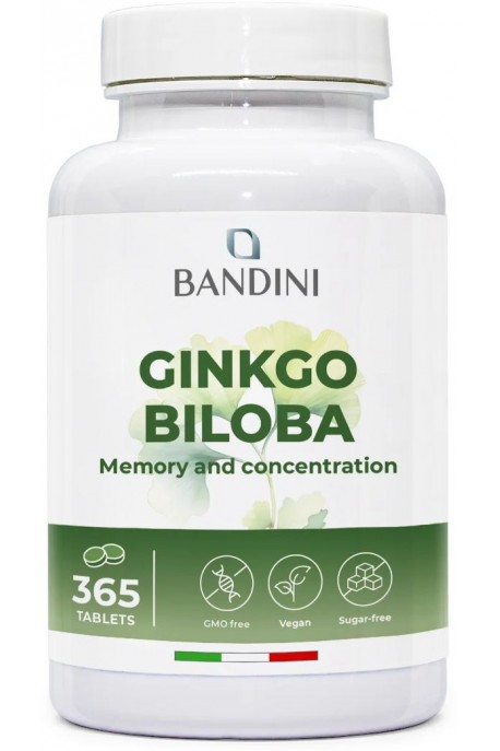Гинко билоба екстракт 120мг - 365 таблетки | Bandini Pharma - Италия