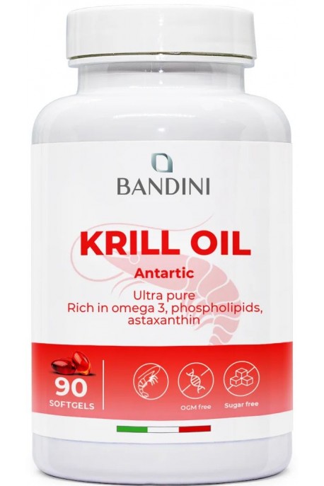 Масло от крил (Омега-3) 500mg - 90 меки капсули | Bandini Pharma - Италия