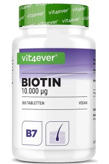 Биотин 10,000 mcg - 365 таблетки | Vit4ever - Германия